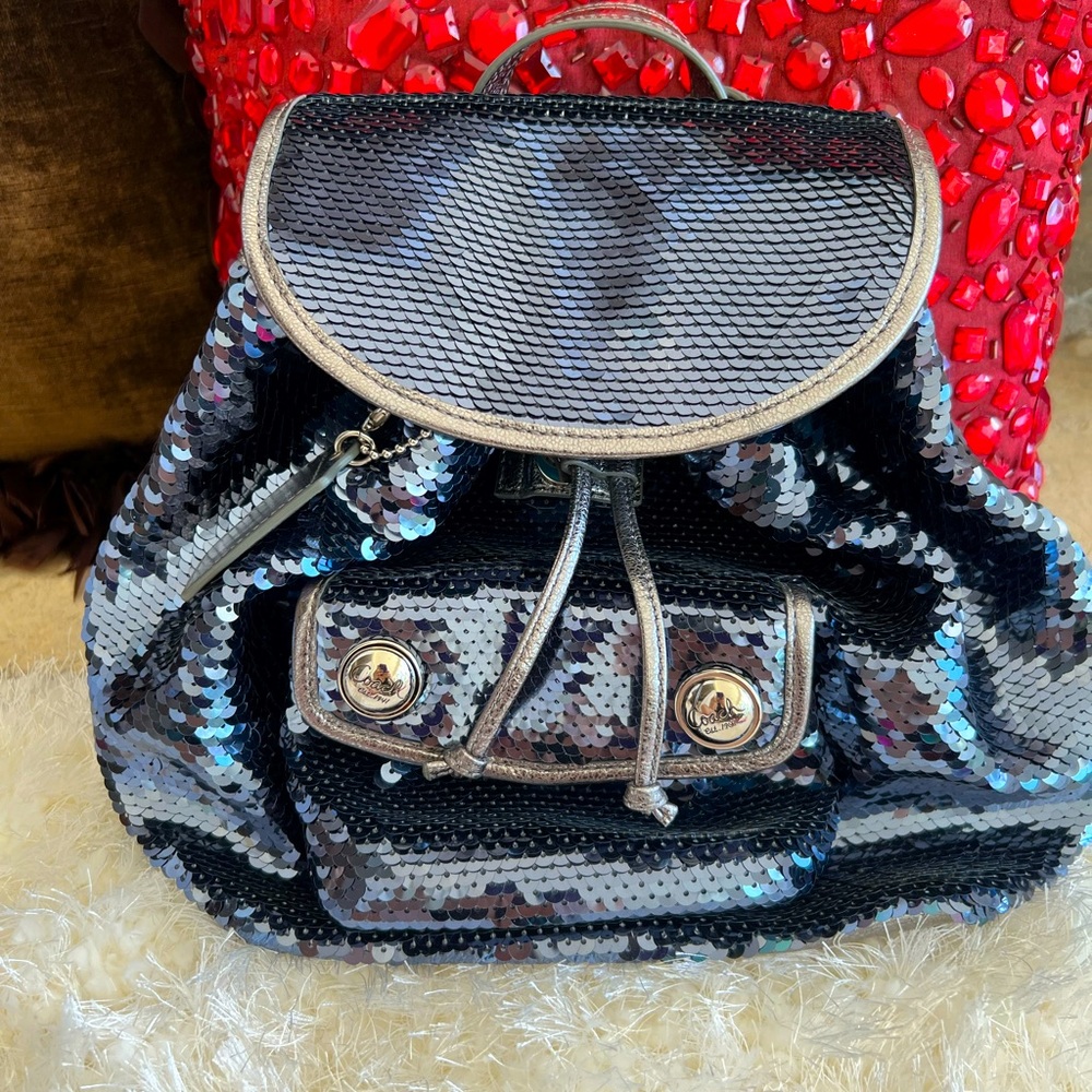 New never used, blue sequins backpack